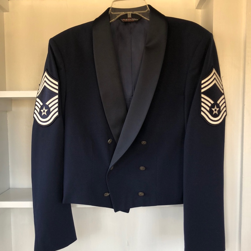 Vintage Air Force Chief Master Sergeant Military Dress Jacket Coat Size 44 Short